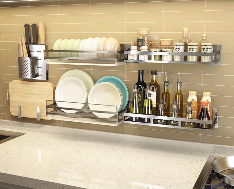 Open Architecture Stainless Steel Kitchen Rack Extra Durability For Easy Access