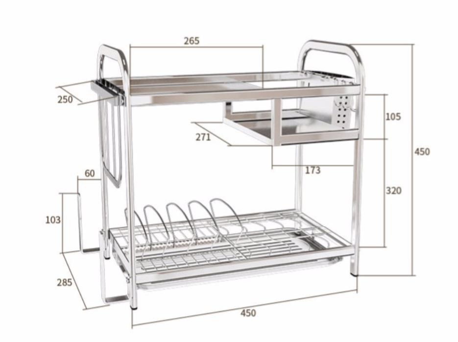 Large Storage Space Wall Spice Rack , Metal Spice Rack With Cutting Board Holder
