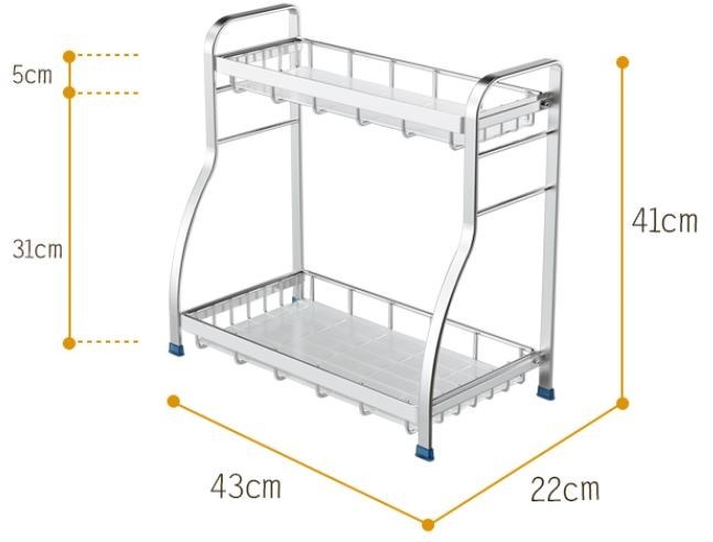 Standing Stainless Steel Spice Rack , Easy Clean Assemble Steel Spice Rack
