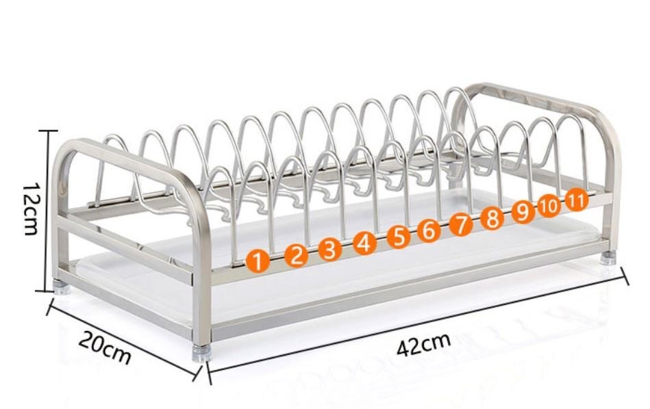 1-Tier Standing Dish Drying Rack , Countertop Storage Kitchen Dish Racks