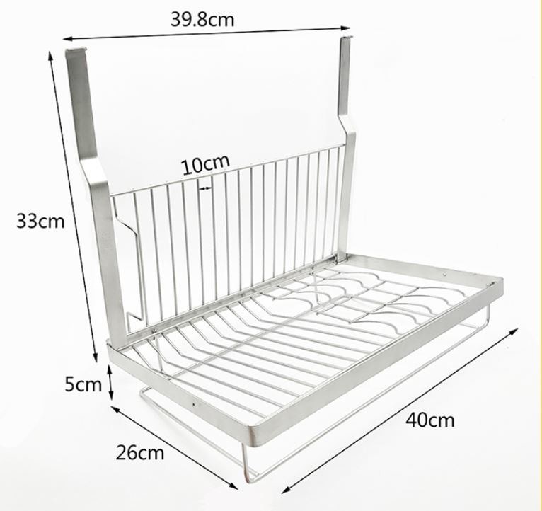Kitchen Wall Mounted Dish Drying Shelf 304 Stainless Steel Sliver Color