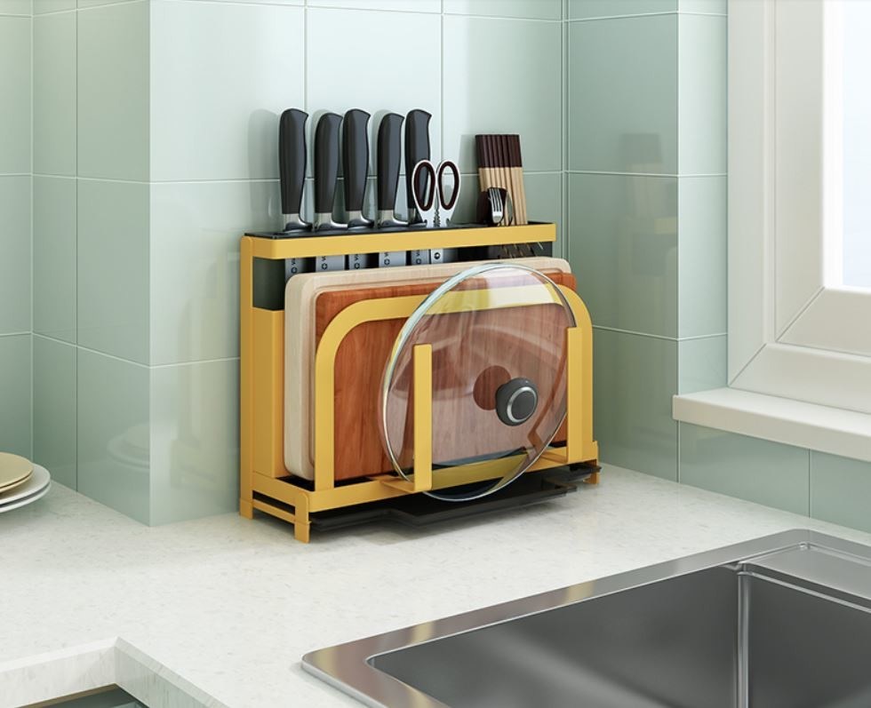 Yellow / Green Kitchen Knife Organizer Eco - Friendly Material Customized Size