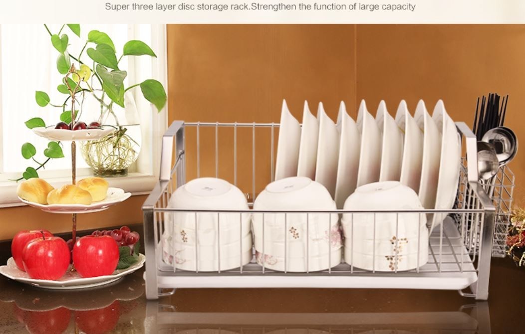 Rust Proof Kitchen Wire Baskets Durable Stainless Steel Materials With Chopstick Holder