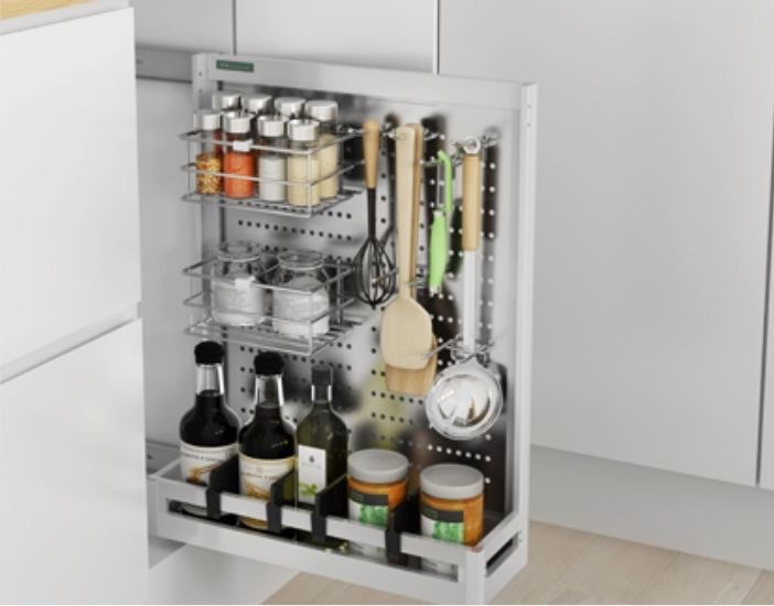 Multi - Function Pull Out Cabinet Basket , Neatening Metal Pull Out Cabinet Basket